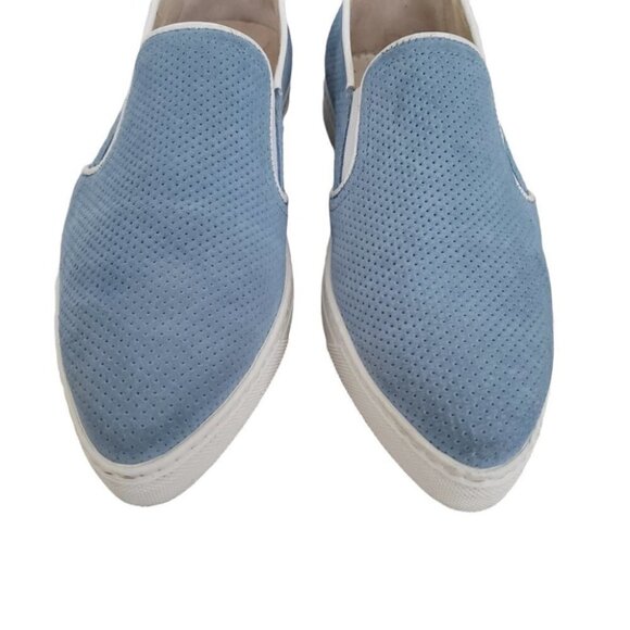 Boemos Italy blue perforated suede slip on platform sneakers sz 6 - Picture 5 of 10